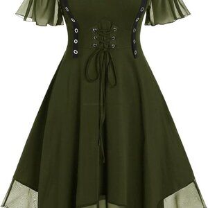 Plus Size Women's Sleeveless Wrap Dress Casual Party Gothic Summer